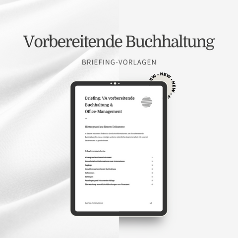 Briefing-Vorlagen – VA vorbereitende Buchhaltung & Office-Management