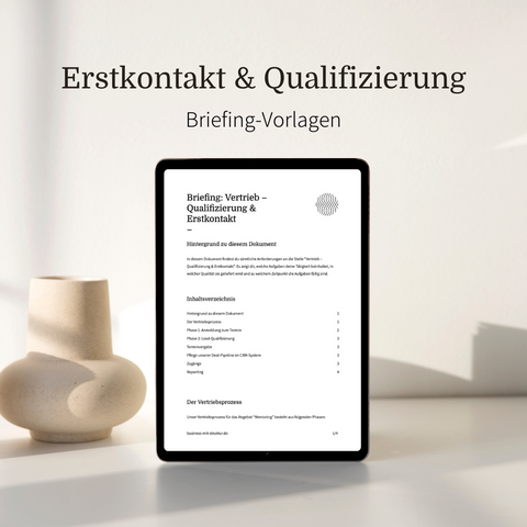 Briefing-Vorlagen – VA Vertrieb - Erstkontakt & Qualifizierung